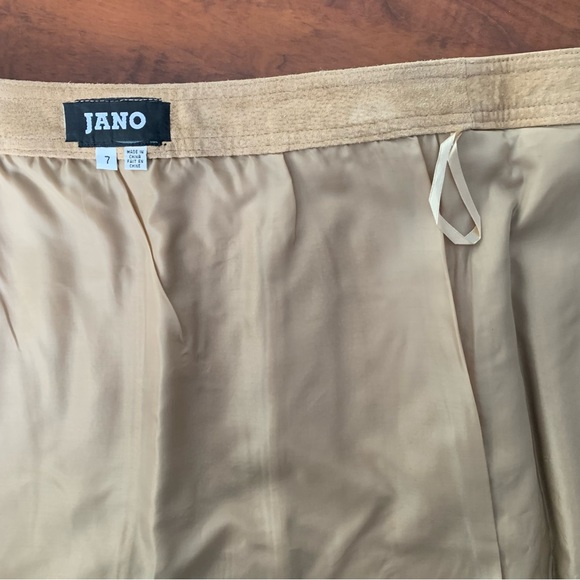 Jano Size 7 Tan Suede Pencil Skirt - Picture 5 of 10
